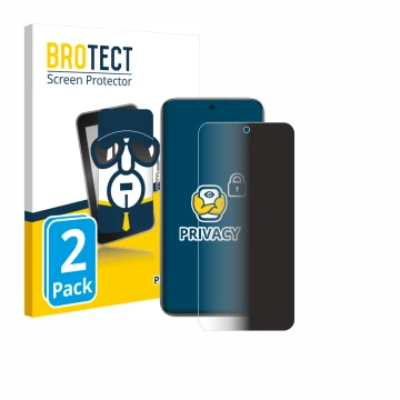 Parte frontal de un envase de producto con el logotipo de la marca BROTECT. Al lado se muestra el dispositivo Xiaomi Redmi Not