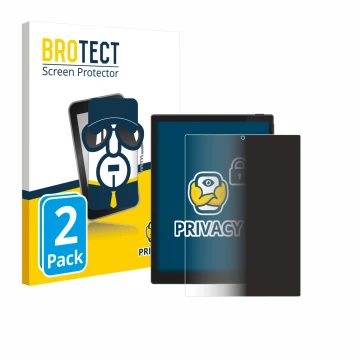 Parte frontal de un envase de producto con el logotipo de la marca BROTECT. Al lado se muestra el dispositivo Hannspree Lumo 7