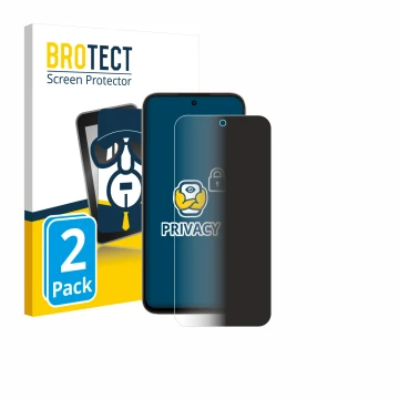 Parte frontal de un envase de producto con el logotipo de la marca BROTECT. Al lado se muestra el dispositivo Oppo A6 con su p