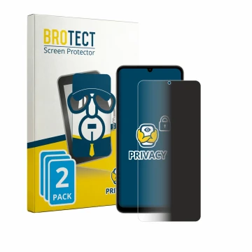 Parte frontal de un envase de producto con el logotipo de la marca BROTECT. Al lado se muestra el dispositivo Vivo Y11 2026 co