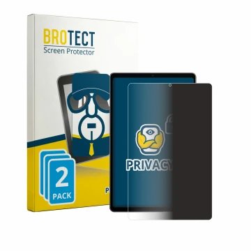Parte frontal de un envase de producto con el logotipo de la marca BROTECT. Al lado se muestra el dispositivo Alldocube iPlay 