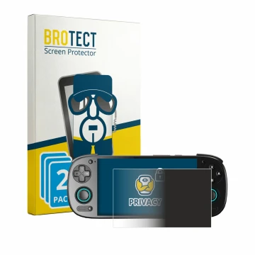 Parte frontal de un envase de producto con el logotipo de la marca BROTECT. Al lado se muestra el dispositivo Retroid Pocket 5
