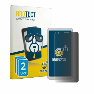 Parte frontal de un envase de producto con el logotipo de la marca BROTECT. Al lado se muestra el dispositivo Boox Palma 3 con