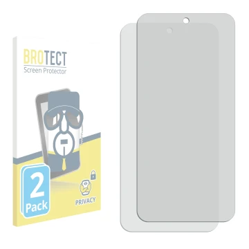 Parte frontal de un envase de producto con el logotipo de la marca BROTECT. Al lado está el protector de pantalla correspondie