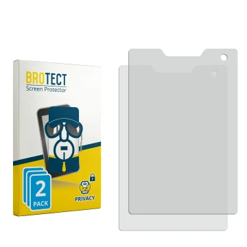 Parte frontal de un envase de producto con el logotipo de la marca BROTECT. Al lado está el protector de pantalla correspondie