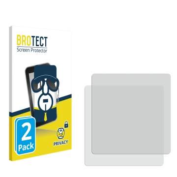 Parte frontal de un envase de producto con el logotipo de la marca BROTECT. Al lado está el protector de pantalla correspondie