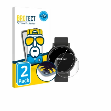Parte frontal de un envase de producto con el logotipo de la marca BROTECT. Al lado se muestra el dispositivo Relojes (Circula