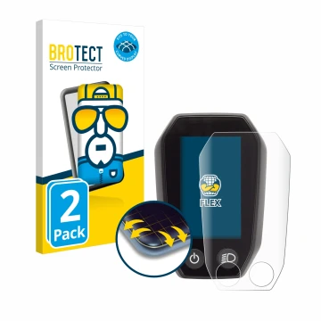 Parte frontal de un envase de producto con el logotipo de la marca BROTECT. Al lado se muestra el dispositivo Shimano Steps SC