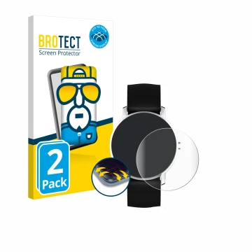Parte frontal de un envase de producto con el logotipo de la marca BROTECT. Al lado se muestra el dispositivo Nokia Activité S