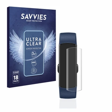 Parte frontal de un envase de producto con el logotipo de la marca BROTECT. Al lado se muestra el dispositivo Honor Band 4 con