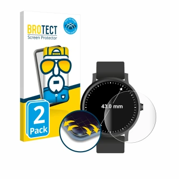 Parte frontal de un envase de producto con el logotipo de la marca BROTECT. Al lado se muestra el dispositivo Circular Display