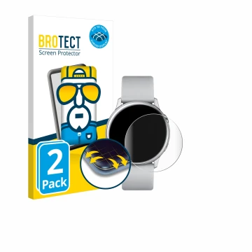 Parte frontal de un envase de producto con el logotipo de la marca BROTECT. Al lado se muestra el dispositivo Samsung Galaxy W