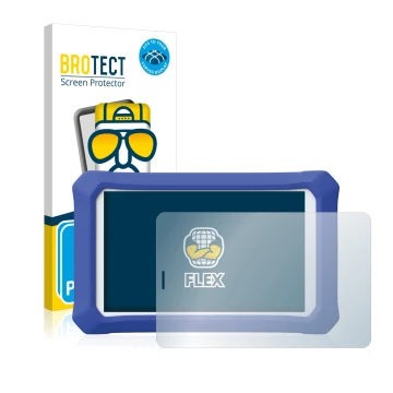 Parte frontal de un envase de producto con el logotipo de la marca BROTECT. Al lado se muestra el dispositivo Cubot X20 Pro co