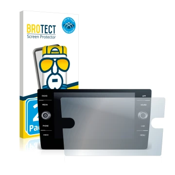 Parte frontal de un envase de producto con el logotipo de la marca BROTECT. Al lado se muestra el dispositivo Oppo Reno 2 con 