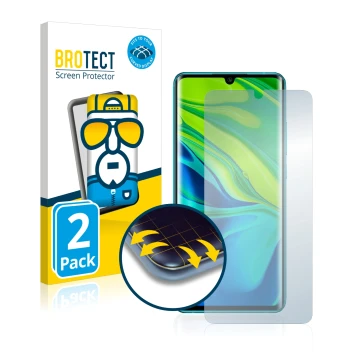 Parte frontal de un envase de producto con el logotipo de la marca BROTECT. Al lado se muestra el dispositivo Xiaomi Mi Note 1