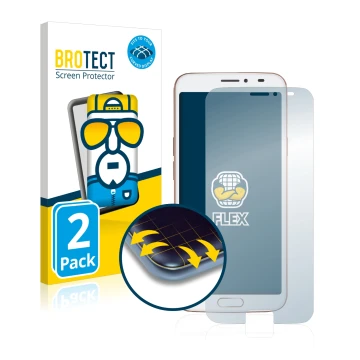 Parte frontal de un envase de producto con el logotipo de la marca BROTECT. Al lado se muestra el dispositivo Doro 8080 con su