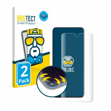 Parte frontal de un envase de producto con el logotipo de la marca BROTECT. Al lado se muestra el dispositivo Samsung Galaxy S