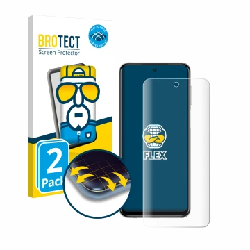 Parte frontal de un envase de producto con el logotipo de la marca BROTECT. Al lado se muestra el dispositivo Xiaomi Redmi Not