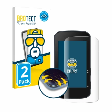 Parte frontal de un envase de producto con el logotipo de la marca BROTECT. Al lado se muestra el dispositivo Bryton Rider 750