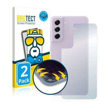 Parte frontal de un envase de producto con el logotipo de la marca BROTECT. Al lado se muestra el dispositivo Samsung Galaxy S