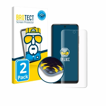 Parte frontal de un envase de producto con el logotipo de la marca BROTECT. Al lado se muestra el dispositivo Xiaomi Redmi Not