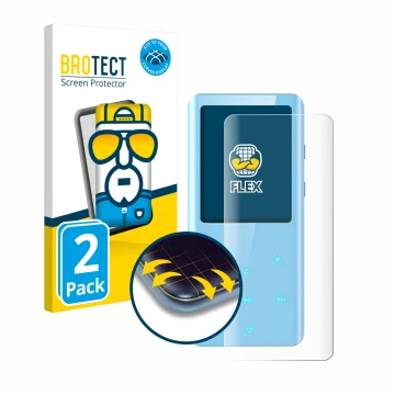 Parte frontal de un envase de producto con el logotipo de la marca BROTECT. Al lado se muestra el dispositivo AGPtek A19X con 