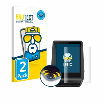 Parte frontal de un envase de producto con el logotipo de la marca BROTECT. Al lado se muestra el dispositivo Bosch Nyon 2 202