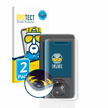 Parte frontal de un envase de producto con el logotipo de la marca BROTECT. Al lado se muestra el dispositivo Dexcom G7 CGM co