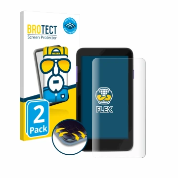 Parte frontal de un envase de producto con el logotipo de la marca BROTECT. Al lado se muestra el dispositivo Zettle Terminal 