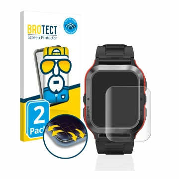 Parte frontal de un envase de producto con el logotipo de la marca BROTECT. Al lado se muestra el dispositivo Kospet Tank M2 c