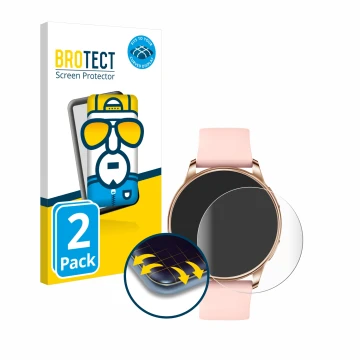 Parte frontal de un envase de producto con el logotipo de la marca BROTECT. Al lado se muestra el dispositivo Levowatch F2 con