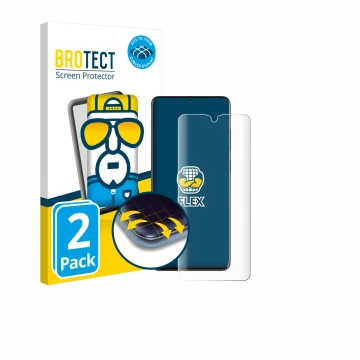 Parte frontal de un envase de producto con el logotipo de la marca BROTECT. Al lado se muestra el dispositivo Samsung Galaxy S