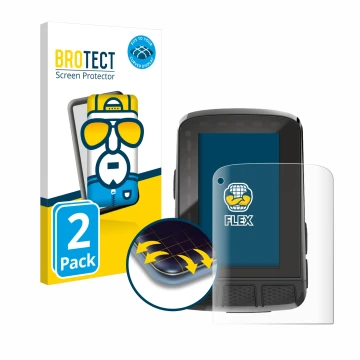 Parte frontal de un envase de producto con el logotipo de la marca BROTECT. Al lado se muestra el dispositivo Wahoo Elemnt Roa