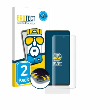 Parte frontal de un envase de producto con el logotipo de la marca BROTECT. Al lado se muestra el dispositivo realme 11 Pro Pl