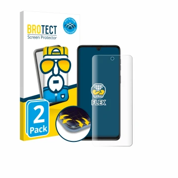 Parte frontal de un envase de producto con el logotipo de la marca BROTECT. Al lado se muestra el dispositivo Motorola Moto G5