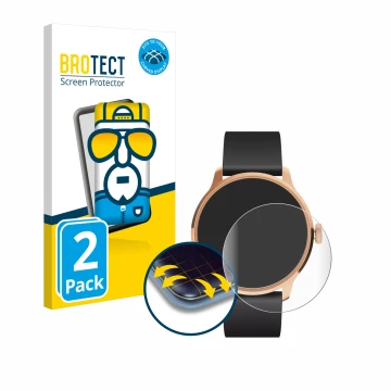 Parte frontal de un envase de producto con el logotipo de la marca BROTECT. Al lado se muestra el dispositivo Withings ScanWat