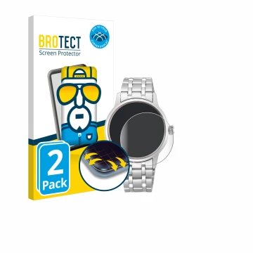 Parte frontal de un envase de producto con el logotipo de la marca BROTECT. Al lado se muestra el dispositivo Seiko Presage SR