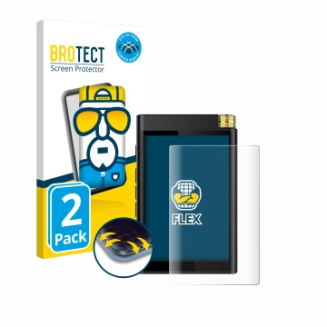 Parte frontal de un envase de producto con el logotipo de la marca BROTECT. Al lado se muestra el dispositivo Surfans F28 con 