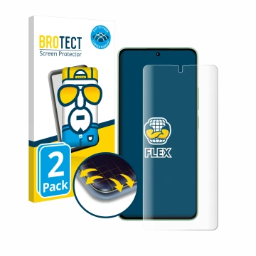 Parte frontal de un envase de producto con el logotipo de la marca BROTECT. Al lado se muestra el dispositivo Xiaomi Redmi Not