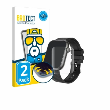 Parte frontal de un envase de producto con el logotipo de la marca BROTECT. Al lado se muestra el dispositivo walkbee Smartwat