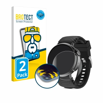 Parte frontal de un envase de producto con el logotipo de la marca BROTECT. Al lado se muestra el dispositivo AMZSA GT88 con s