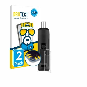 Parte frontal de un envase de producto con el logotipo de la marca BROTECT. Al lado se muestra el dispositivo Norddampf Relict