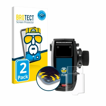 Parte frontal de un envase de producto con el logotipo de la marca BROTECT. Al lado se muestra el dispositivo Sanwa M17 con su