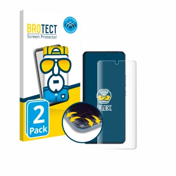 Parte frontal de un envase de producto con el logotipo de la marca BROTECT. Al lado se muestra el dispositivo Vivo V40 SE con 