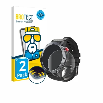 Parte frontal de un envase de producto con el logotipo de la marca BROTECT. Al lado se muestra el dispositivo Darmowade Smartw