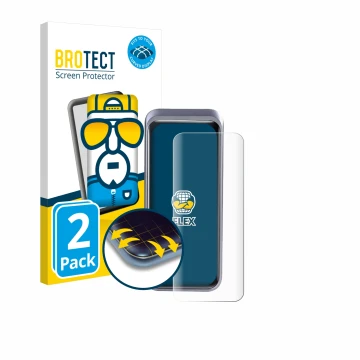 Parte frontal de un envase de producto con el logotipo de la marca BROTECT. Al lado se muestra el dispositivo Anker Prime 2000