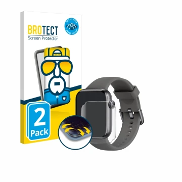 Parte frontal de un envase de producto con el logotipo de la marca BROTECT. Al lado se muestra el dispositivo AcclaFit P5 1.85