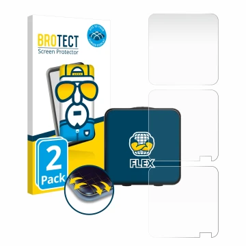 Parte frontal de un envase de producto con el logotipo de la marca BROTECT. Al lado se muestra el dispositivo Rode Wireless Pr