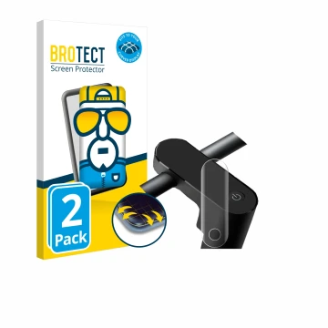 Parte frontal de un envase de producto con el logotipo de la marca BROTECT. Al lado se muestra el dispositivo Xiaomi Electroni