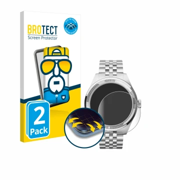 Parte frontal de un envase de producto con el logotipo de la marca BROTECT. Al lado se muestra el dispositivo Withings ScanWat